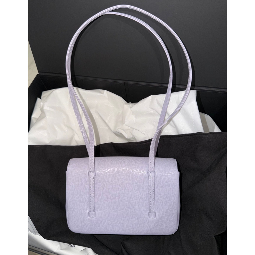Chanel 26S Preppy Coco Mini Purple Caviar Leather Gold CC Logo Shoulder Bag - Picture 14 of 16